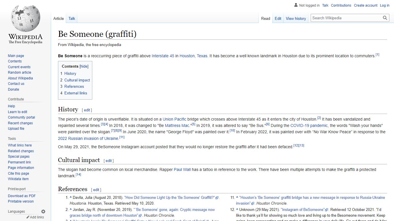 Be Someone (graffiti) - Wikipedia